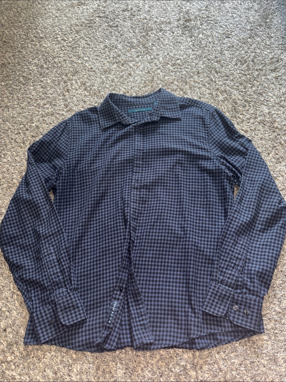 Perry Ellis Black and blue Checkered Button-Down Shirt